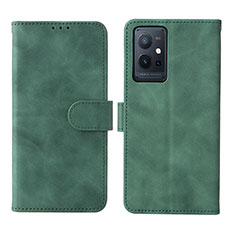 Funda de Cuero Cartera con Soporte Carcasa L01Z para Vivo T1 5G India Verde