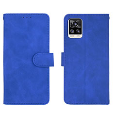 Funda de Cuero Cartera con Soporte Carcasa L01Z para Vivo V20 (2021) Azul