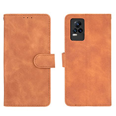 Funda de Cuero Cartera con Soporte Carcasa L01Z para Vivo V21e 4G Marron