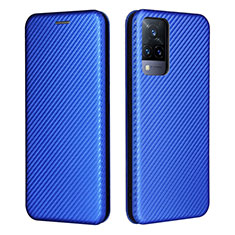 Funda de Cuero Cartera con Soporte Carcasa L01Z para Vivo V21s 5G Azul