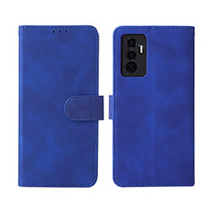 Funda de Cuero Cartera con Soporte Carcasa L01Z para Vivo V23e Azul