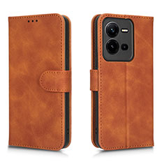 Funda de Cuero Cartera con Soporte Carcasa L01Z para Vivo V25e Marron