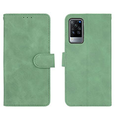 Funda de Cuero Cartera con Soporte Carcasa L01Z para Vivo X60 Pro 5G Verde