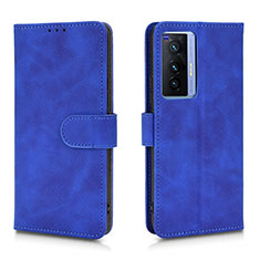 Funda de Cuero Cartera con Soporte Carcasa L01Z para Vivo X70t Azul