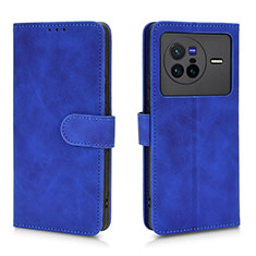 Funda de Cuero Cartera con Soporte Carcasa L01Z para Vivo X80 5G Azul