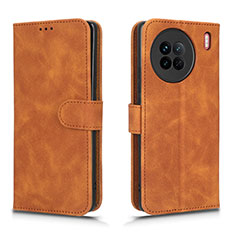 Funda de Cuero Cartera con Soporte Carcasa L01Z para Vivo X90 5G Marron