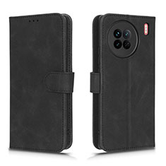 Funda de Cuero Cartera con Soporte Carcasa L01Z para Vivo X90 5G Negro