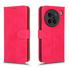 Funda de Cuero Cartera con Soporte Carcasa L01Z para Vivo X90 Pro+ Plus 5G Rosa Roja