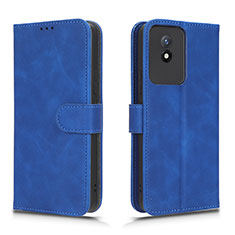 Funda de Cuero Cartera con Soporte Carcasa L01Z para Vivo Y02 Azul