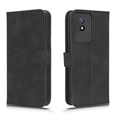 Funda de Cuero Cartera con Soporte Carcasa L01Z para Vivo Y02 Negro