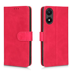 Funda de Cuero Cartera con Soporte Carcasa L01Z para Vivo Y02S Rosa Roja