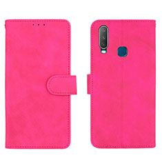 Funda de Cuero Cartera con Soporte Carcasa L01Z para Vivo Y11 Rosa Roja