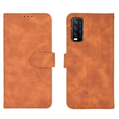 Funda de Cuero Cartera con Soporte Carcasa L01Z para Vivo Y12G Marron