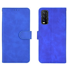 Funda de Cuero Cartera con Soporte Carcasa L01Z para Vivo Y20s G Azul