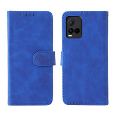 Funda de Cuero Cartera con Soporte Carcasa L01Z para Vivo Y21 Azul