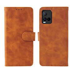 Funda de Cuero Cartera con Soporte Carcasa L01Z para Vivo Y21e Marron