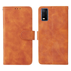 Funda de Cuero Cartera con Soporte Carcasa L01Z para Vivo Y3s (2021) Marron