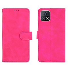 Funda de Cuero Cartera con Soporte Carcasa L01Z para Vivo Y52s 5G Rosa Roja