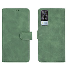 Funda de Cuero Cartera con Soporte Carcasa L01Z para Vivo Y53s 4G Verde