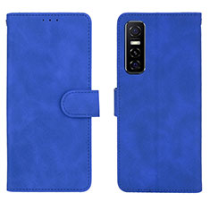 Funda de Cuero Cartera con Soporte Carcasa L01Z para Vivo Y73s 5G Azul