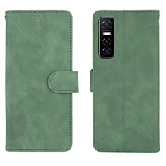 Funda de Cuero Cartera con Soporte Carcasa L01Z para Vivo Y73s 5G Verde