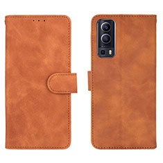 Funda de Cuero Cartera con Soporte Carcasa L01Z para Vivo Y75s 5G Marron