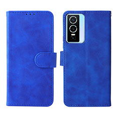 Funda de Cuero Cartera con Soporte Carcasa L01Z para Vivo Y76 5G Azul