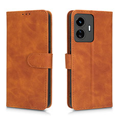 Funda de Cuero Cartera con Soporte Carcasa L01Z para Vivo Y77 5G Marron