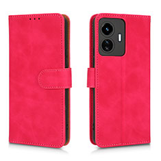 Funda de Cuero Cartera con Soporte Carcasa L01Z para Vivo Y77 5G Rosa Roja