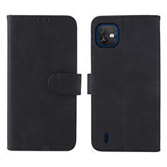 Funda de Cuero Cartera con Soporte Carcasa L01Z para Wiko Y82 Negro