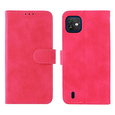 Funda de Cuero Cartera con Soporte Carcasa L01Z para Wiko Y82 Rosa Roja