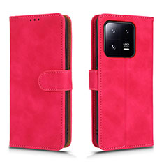 Funda de Cuero Cartera con Soporte Carcasa L01Z para Xiaomi Mi 13 Pro 5G Rosa Roja