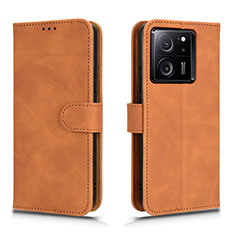 Funda de Cuero Cartera con Soporte Carcasa L01Z para Xiaomi Mi 13T 5G Marron