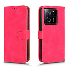 Funda de Cuero Cartera con Soporte Carcasa L01Z para Xiaomi Mi 13T 5G Rosa Roja