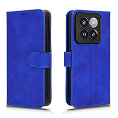 Funda de Cuero Cartera con Soporte Carcasa L01Z para Xiaomi Mi 14 Pro 5G Azul