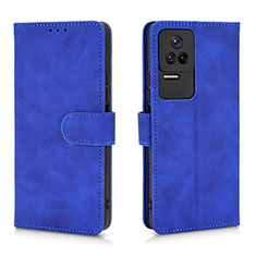 Funda de Cuero Cartera con Soporte Carcasa L01Z para Xiaomi Poco F4 5G Azul