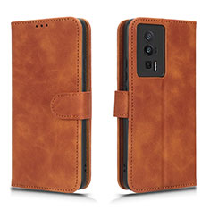 Funda de Cuero Cartera con Soporte Carcasa L01Z para Xiaomi Poco F5 Pro 5G Marron