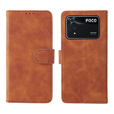 Funda de Cuero Cartera con Soporte Carcasa L01Z para Xiaomi Poco M4 Pro 4G Marron