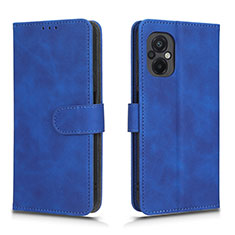 Funda de Cuero Cartera con Soporte Carcasa L01Z para Xiaomi Poco M5 4G Azul