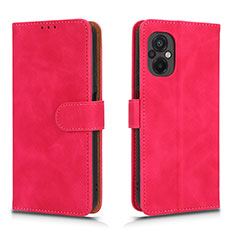 Funda de Cuero Cartera con Soporte Carcasa L01Z para Xiaomi Poco M5 4G Rosa Roja