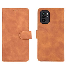 Funda de Cuero Cartera con Soporte Carcasa L01Z para Xiaomi Poco M5S Marron