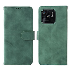 Funda de Cuero Cartera con Soporte Carcasa L01Z para Xiaomi Redmi 10 Power Verde