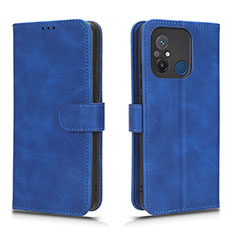 Funda de Cuero Cartera con Soporte Carcasa L01Z para Xiaomi Redmi 12C 4G Azul