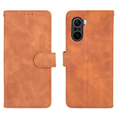 Funda de Cuero Cartera con Soporte Carcasa L01Z para Xiaomi Redmi K40 5G Marron