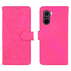 Funda de Cuero Cartera con Soporte Carcasa L01Z para Xiaomi Redmi K40 5G Rosa Roja