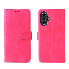 Funda de Cuero Cartera con Soporte Carcasa L01Z para Xiaomi Redmi K40 Gaming 5G Rosa Roja