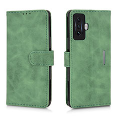 Funda de Cuero Cartera con Soporte Carcasa L01Z para Xiaomi Redmi K50 Gaming 5G Verde