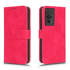 Funda de Cuero Cartera con Soporte Carcasa L01Z para Xiaomi Redmi K60 5G Rosa Roja