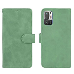 Funda de Cuero Cartera con Soporte Carcasa L01Z para Xiaomi Redmi Note 10 5G Verde