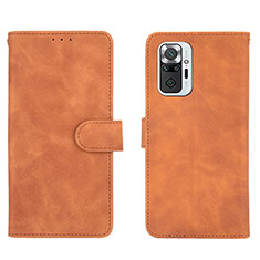 Funda de Cuero Cartera con Soporte Carcasa L01Z para Xiaomi Redmi Note 10 Pro 4G Marron